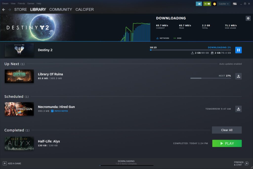Steam客户端更新下载页面 硬盘空间管理更加轻松