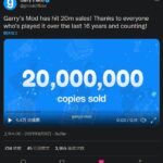 《Garry’s Mod》销量突破2千万 制作人每份拿不到1美元